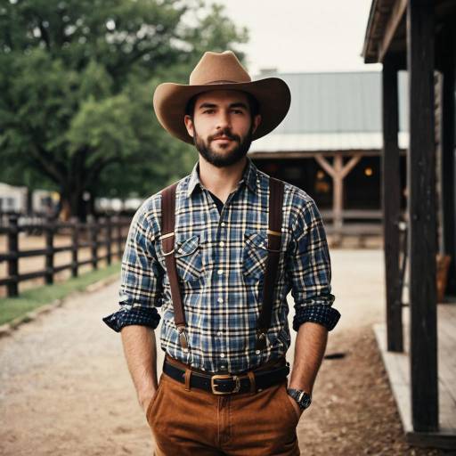Man in Western Outfit with Cowboy Hat