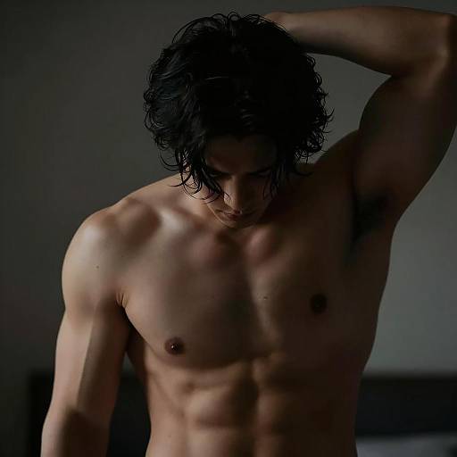 Intense Portrait of a Muscular Man