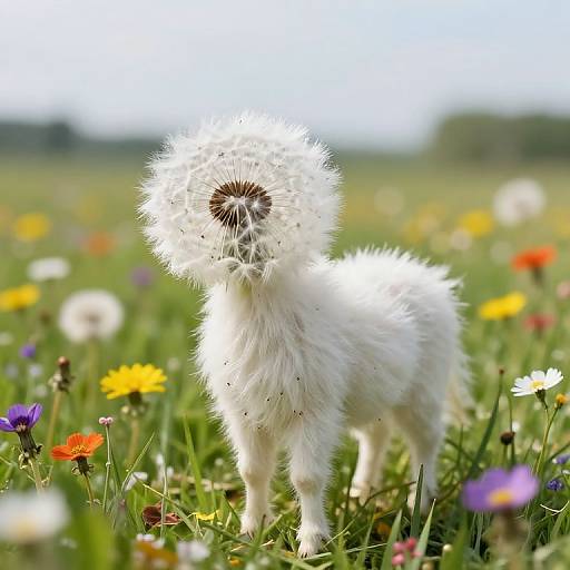 Centaur Dandelion Puff in Meadow