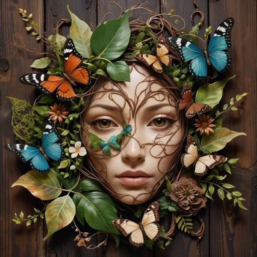 Surreal Nature-Inspired Face Portrait