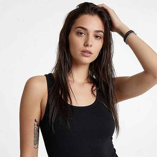 Tattooed Woman with Wet Hair Portrait