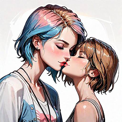 Max Caulfield Kissing Chloe Price Portrait