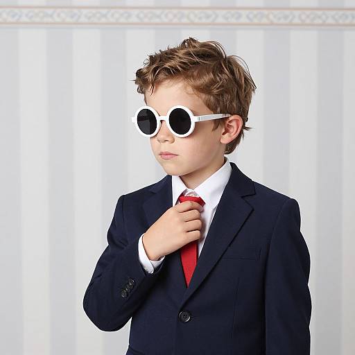 Stylish Young Boy in a Suit