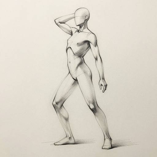 Minimalist Sketch Model Posing Art