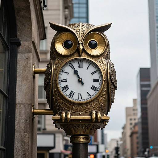 Mechanical Owl Clocktower Guardian