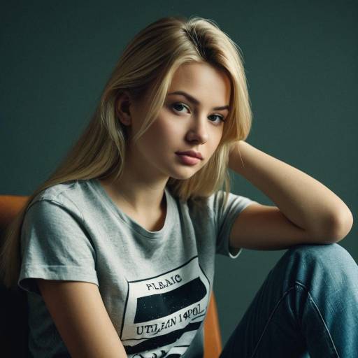 Thoughtful Young Blonde Woman in Casual Outfit
