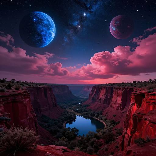 Mesmerizing Psychedelic Celestial Landscape