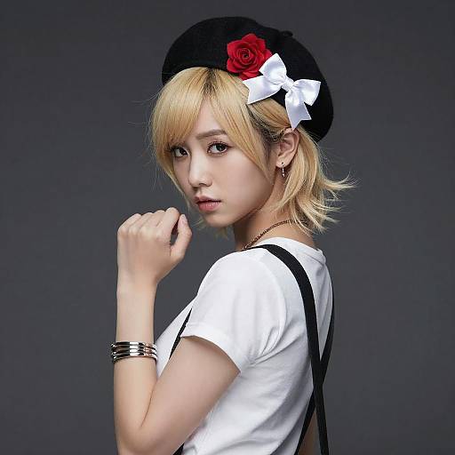 Confident Woman with Spiked Blonde Hair