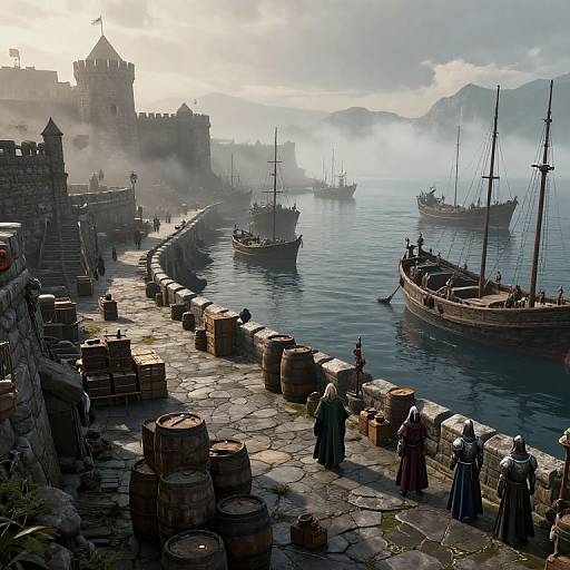 Foggy Dawn at Fantasy Port City