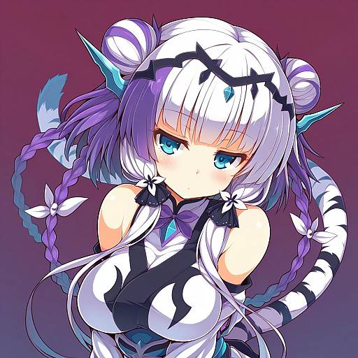 Illustration of Haku (p&d), puzzle & dragons in the style of Rikumaru