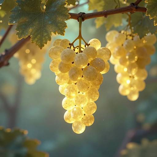 Glowing Cyberpunk Golden Grapes