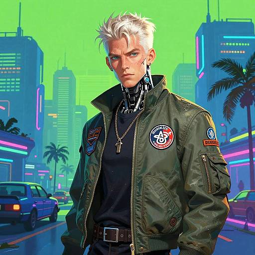 Retro-Futuristic Cyberpunk Android