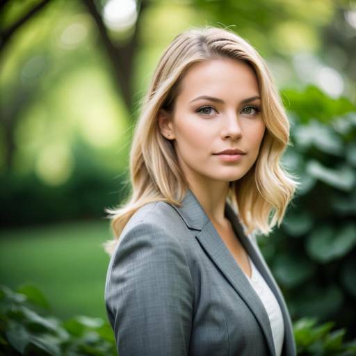 Young Woman in Gray Blazer Outdoor Portrait