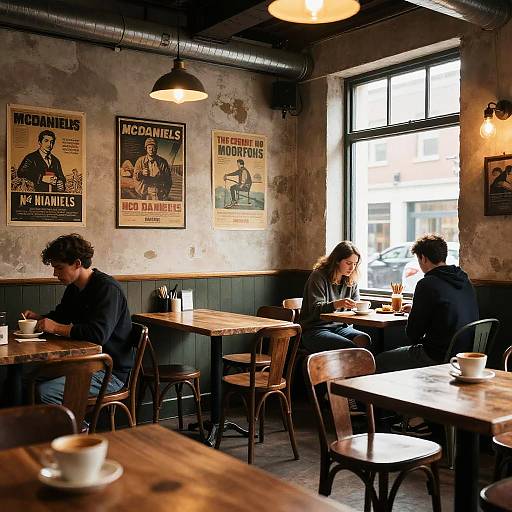 Cozy Rustic Café Interior Scene