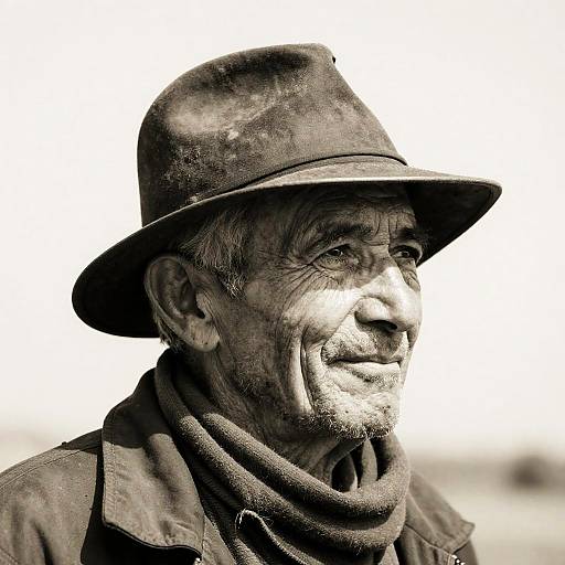 Elderly Man in Sepia Tones