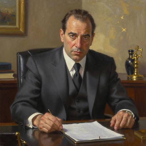 Mafia Boss Portrait at Desk