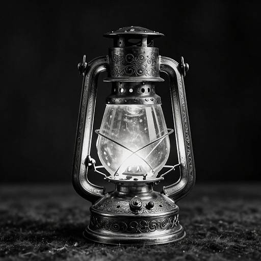 Vintage Magic Lantern Black and White