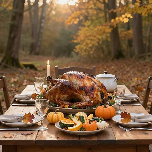 Charming Outdoor Thanksgiving Dinner Setup