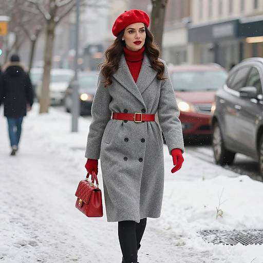 Chic Winter Fashion in a Snowy City