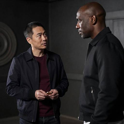 Dimly Lit Industrial Portrait of Two Men