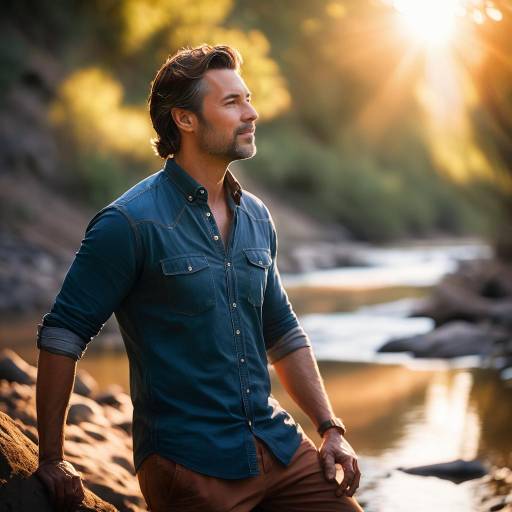 Serene Riverbank Lifestyle Portrait