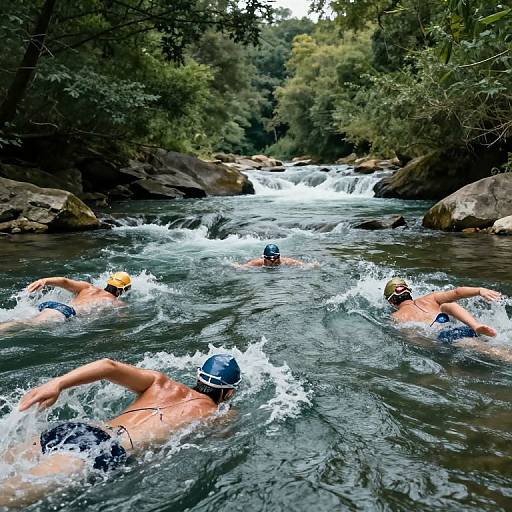 Time-Bending River with Swimming Past Selves