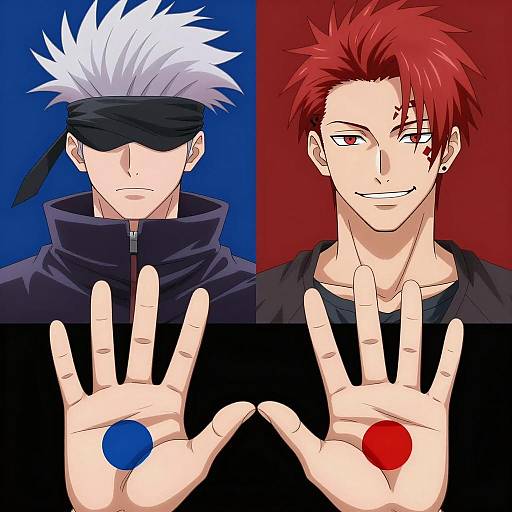 Dynamic Anime Characters and Symbolic Hands