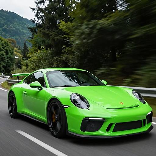Neon Green Porsche 911 GT3 Racing