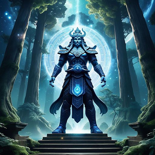 Celestial Guardian Enki in Mystic Forest Celestial Guardian Enki in Mystic Forest