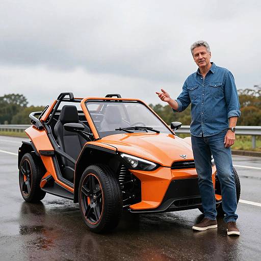 Man with Futuristic Electric Trike