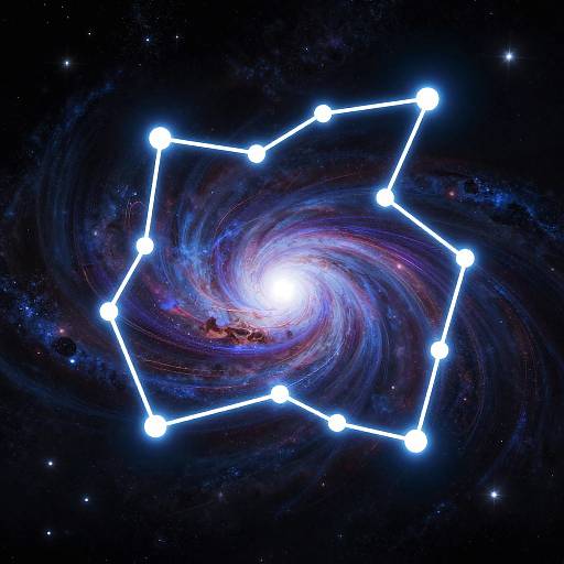 Neon Orion Constellation in Galaxy