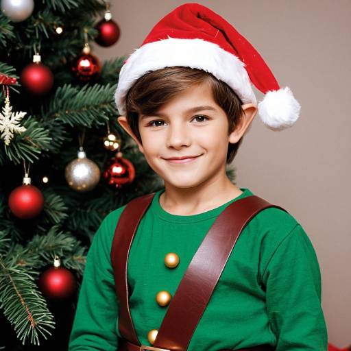 Joyful Christmas Elf Boy Portrait