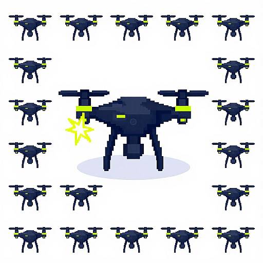 Minimalist Pixel Quadrotor Mech Sprite