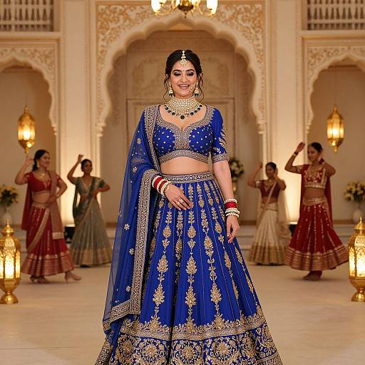 Royal Wedding Ceremony with Blue Lehenga