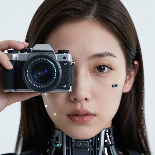 Cyberpunk Woman with Robotic Eye