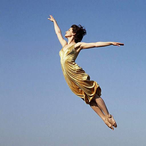 Golden Sheath Dress in Midair