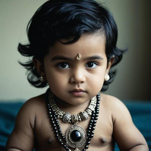 Portrait of Baby Boy with Traditional Jewelry