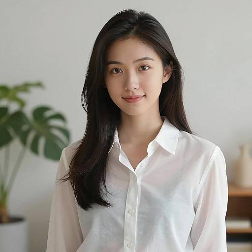 Portrait of a Young Asian Woman in Light