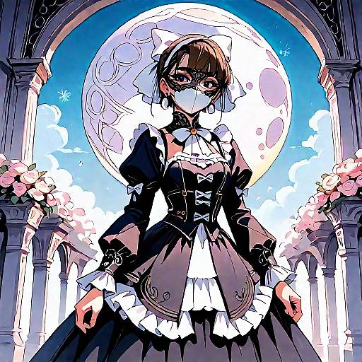 Gothic Maid in Masquerade Dress