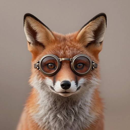 Steampunk Fox Portrait in Dramatic Lighting