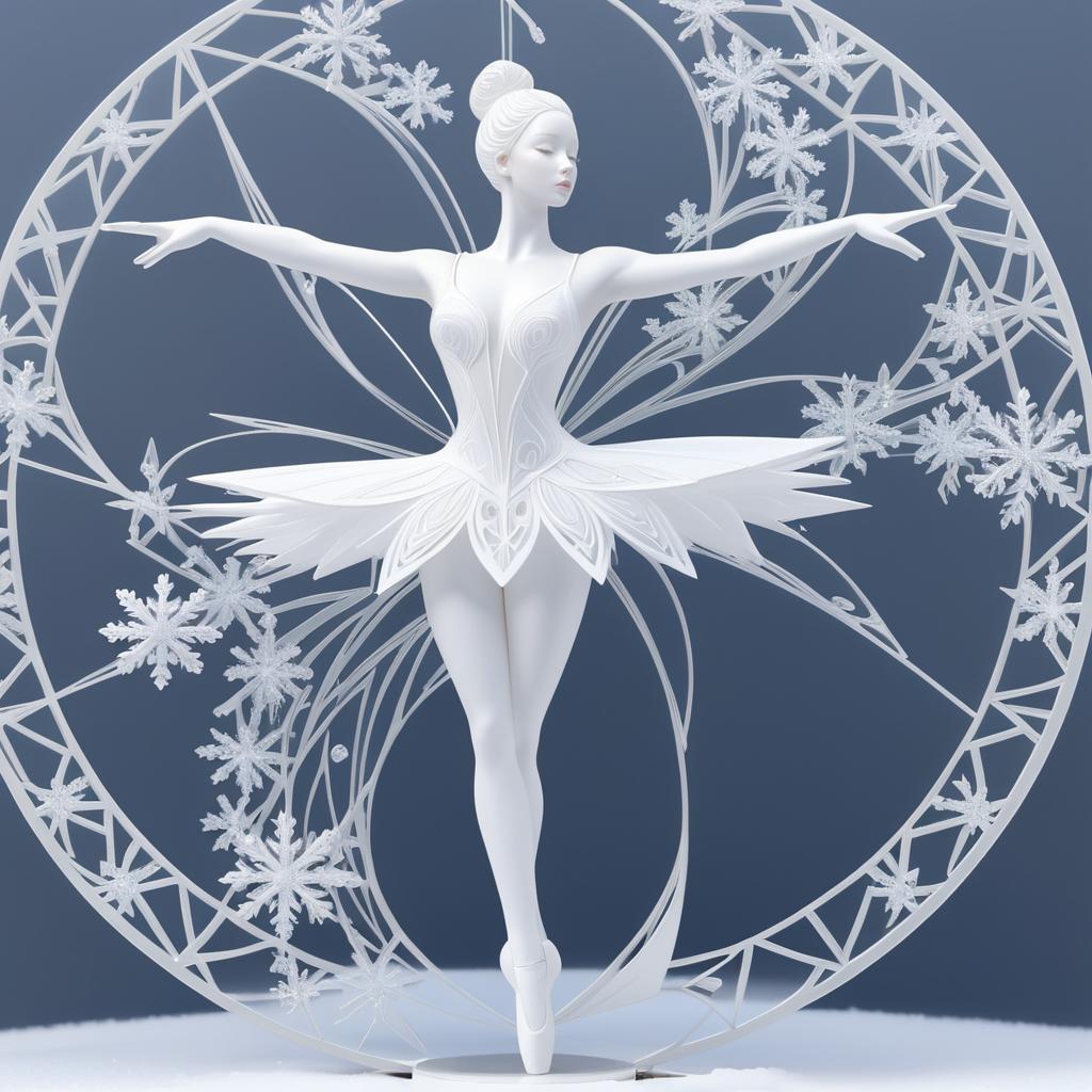 Elegant Snowflake-Inspired Ballet Figure