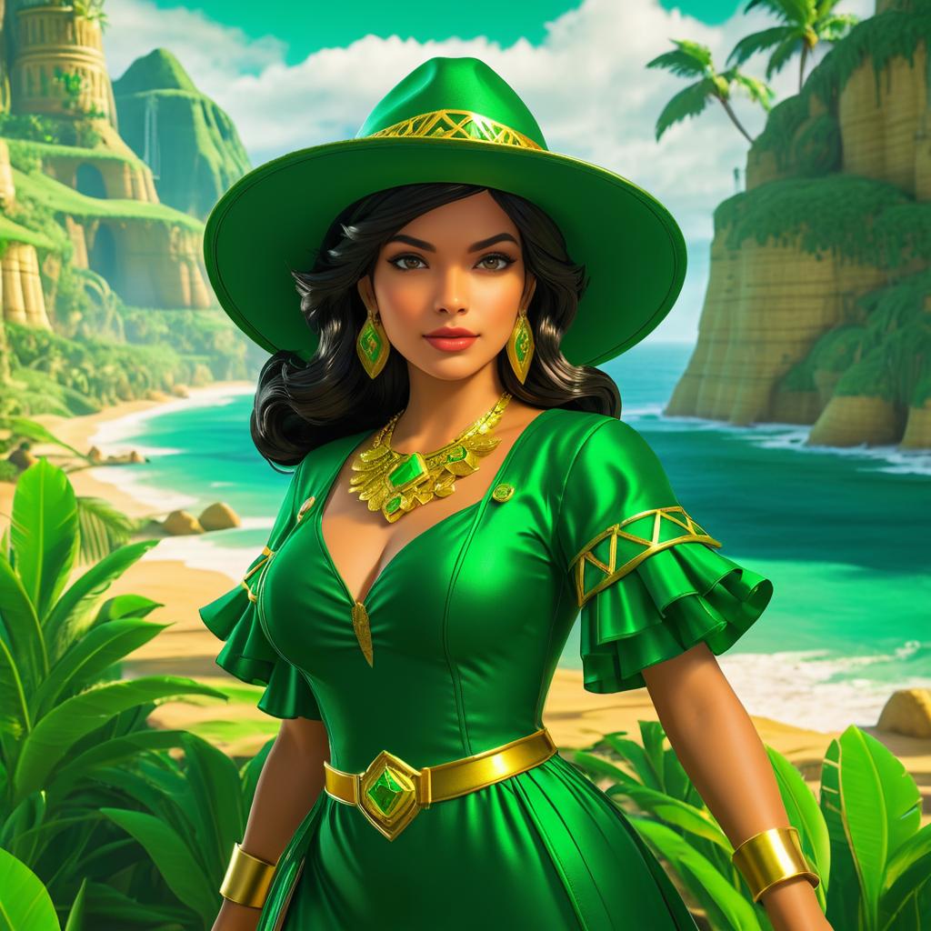 Latina Treasure Hunter in Epic Fantasy World