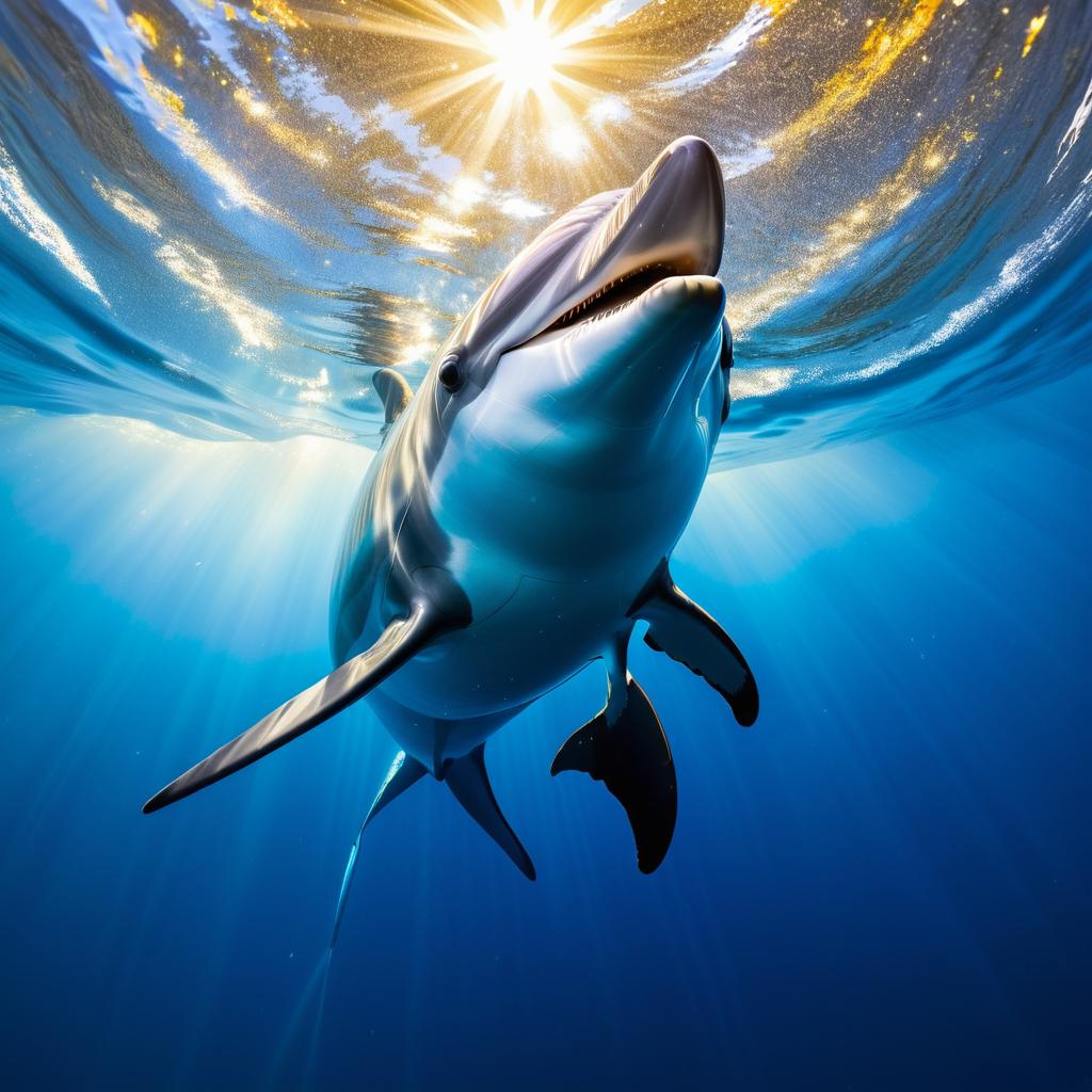 Gliding Dolphin in Abstract Fisheye View