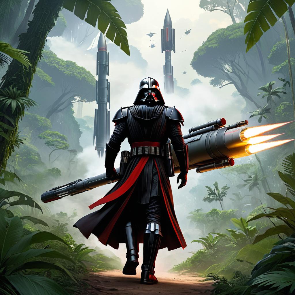 Sith Lord in Jungle with Rocket Launcher