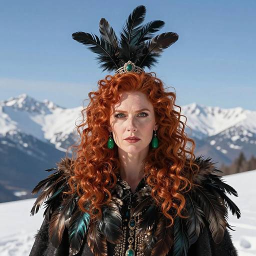 Intense Portrait of a Red-Haired Woman