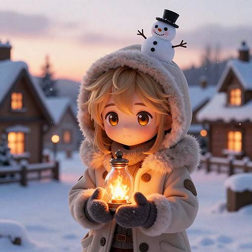 Cozy Chibi Winter Ember Scene