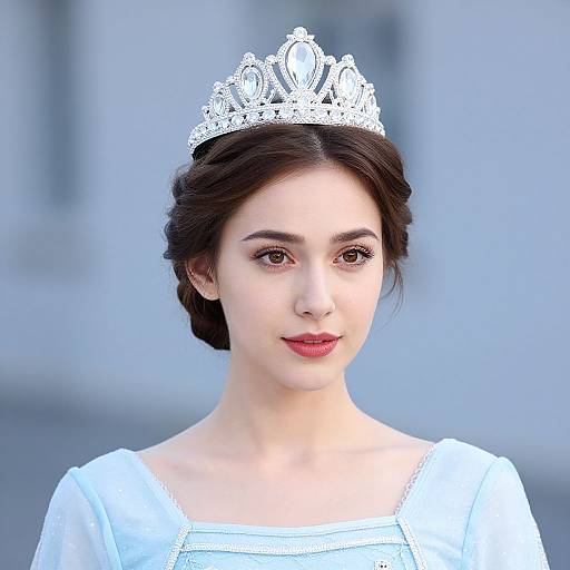 Snow Queen Woman in Blue Dress