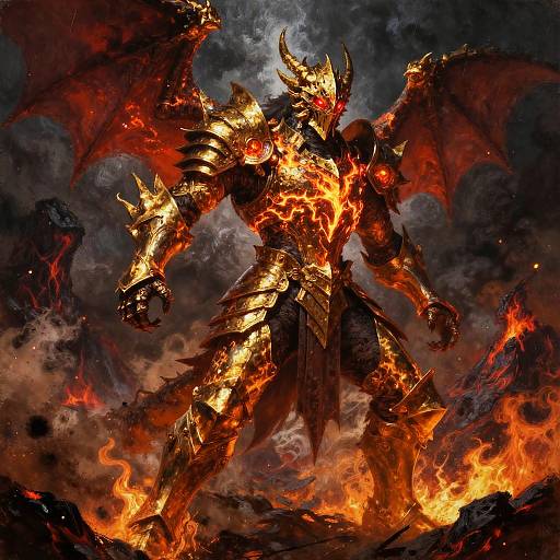 Legendary Dragon Knight in Volcanic Battlefield