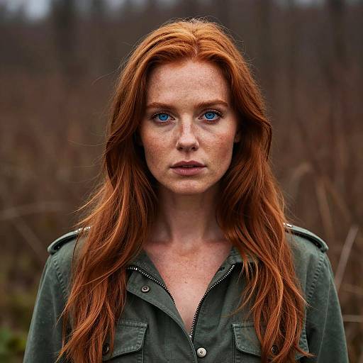 Vibrant Red-Haired Woman in Nature
