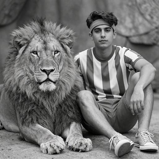 Man and Lion: A Captivating Bond